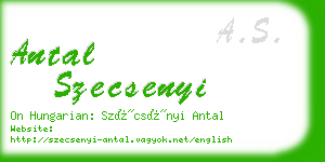 antal szecsenyi business card
